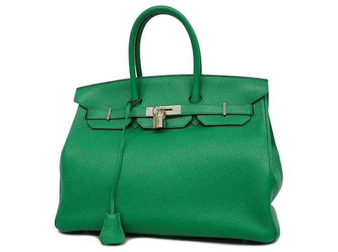 Hermès HERMES BIRKIN 35 Green Leather  ref.1249349