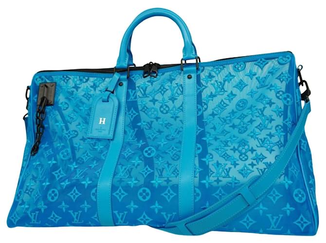 Louis Vuitton Keepall Dreieck Blau Leinwand  ref.1249350