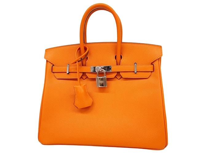 Hermès HERMES BIRKIN 25 Orange Leather  ref.1249451
