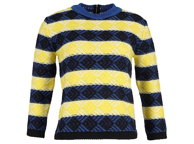 MSGM Striped Patterned Sweater in Multicolor Wool Multiple colors Cotton  ref.1249589