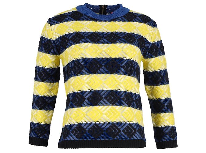 MSGM gestreifter gemusterter Pullover aus mehrfarbiger Wolle Python drucken 