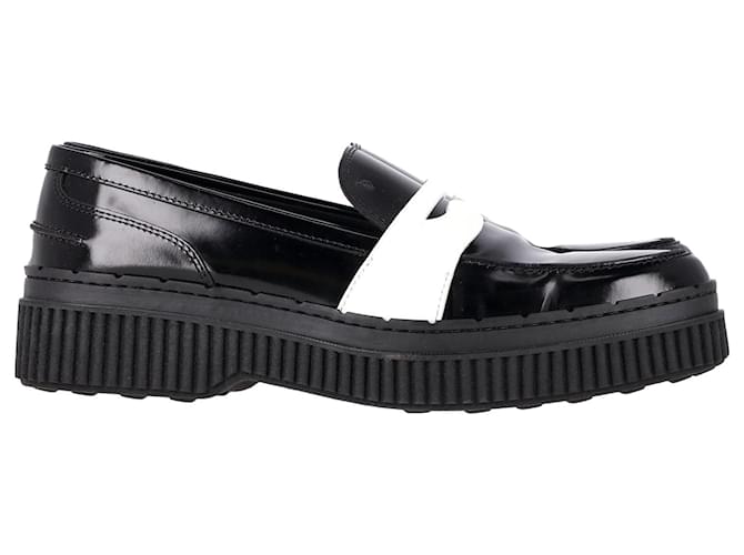 Tod's Platform Penny Loafers in Black Leather  ref.1249607