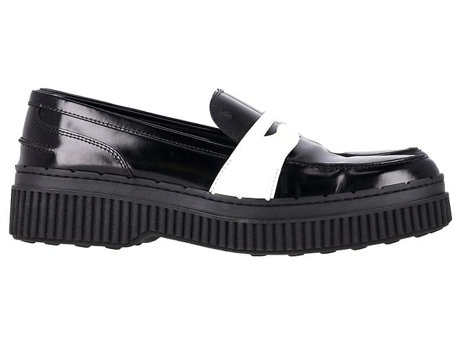 Tod's Mocassins Penny à Plateforme en Cuir Noir