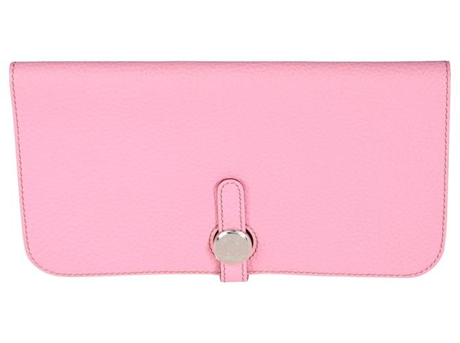 Hermès 5P Pink Togo Dogon Recto Verso Wallet PHW Leather  ref.1249634