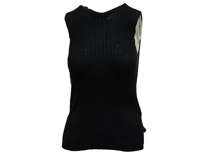 Theory Sleeveless Knit Top in Navy Blue Linen  ref.1249638