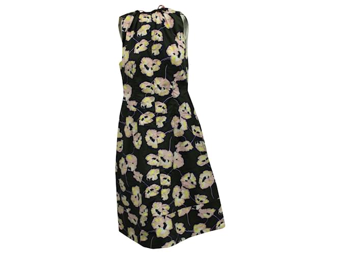 Marni Floral Print Midi Dress in Multicolor Cotton  ref.1249639