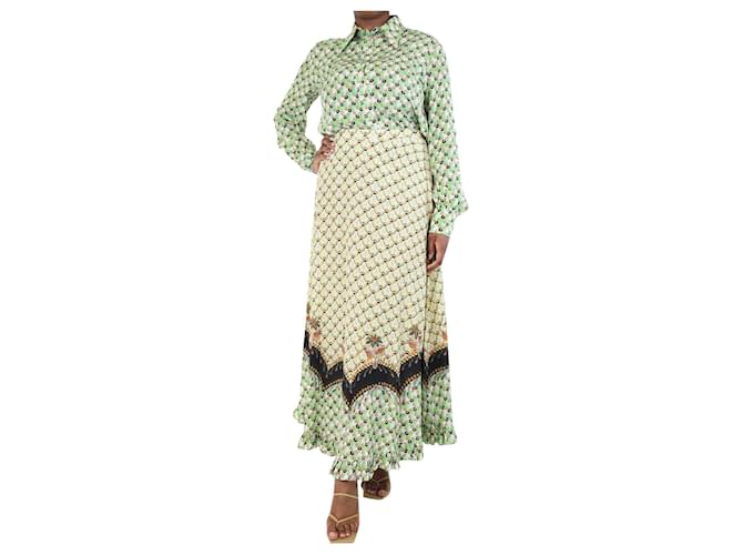Etro Conjunto de camisa y falda larga de seda con estampado multicolor - talla UK 12  ref.1249703