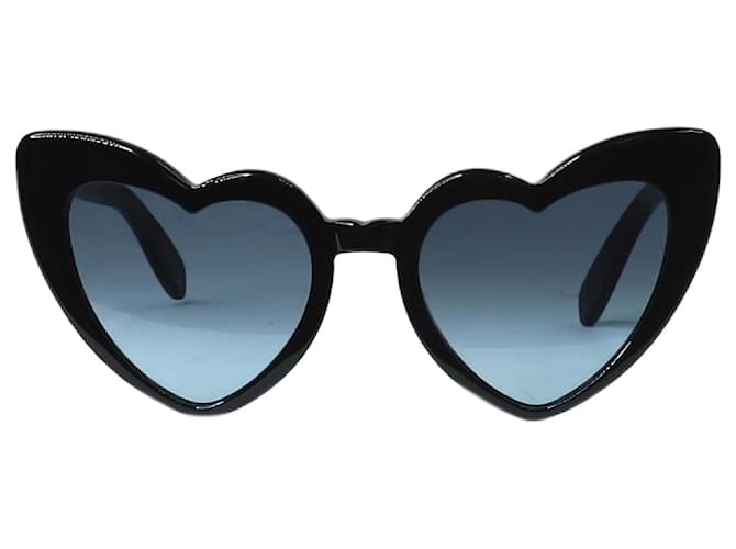 Saint Laurent Black Lou Lou heart shaped sunglasses Acetate  ref.1249712