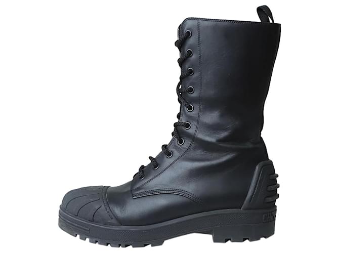 Christian Dior Black D-Major ankle boots - size EU 40.5 (Uk 7.5) Leather  ref.1249714