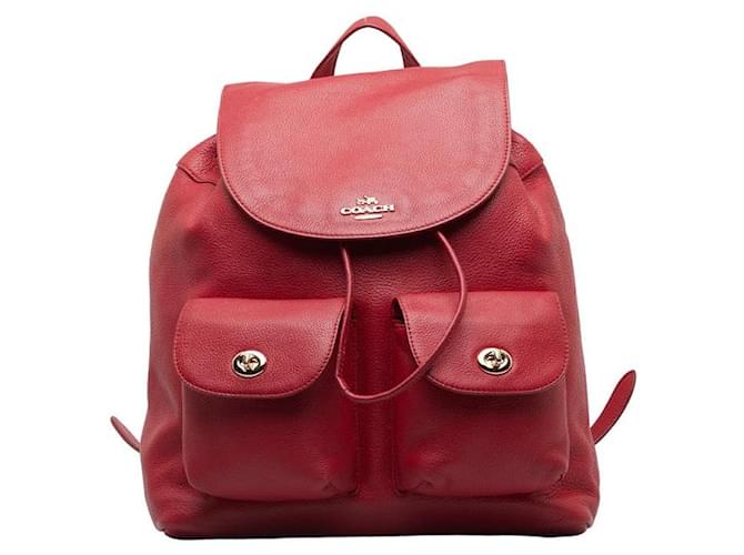 Roter Leder-Rucksack von Coach für Frauen in sehr gutem Zustand  ref.1249768