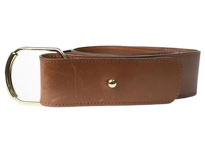 Chloé Brown leather gold hardware belt  ref.1249781