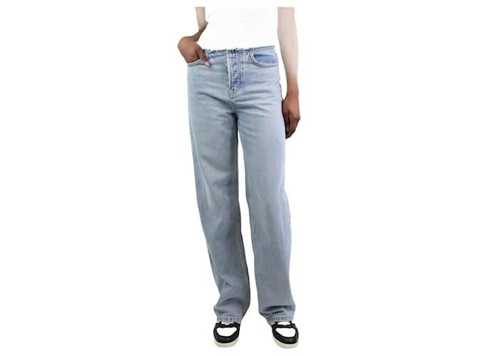 Autre Marque Blue frayed waist boyfriend jeans - size UK 6 Cotton  ref.1249785