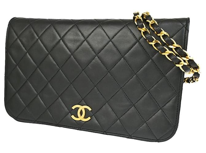 Timeless Chanel Matelassé Black Leather  ref.1249841