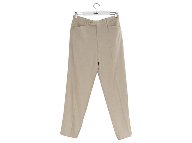 Hermès Pantaloni a gamba larga in lana Beige  ref.1250311