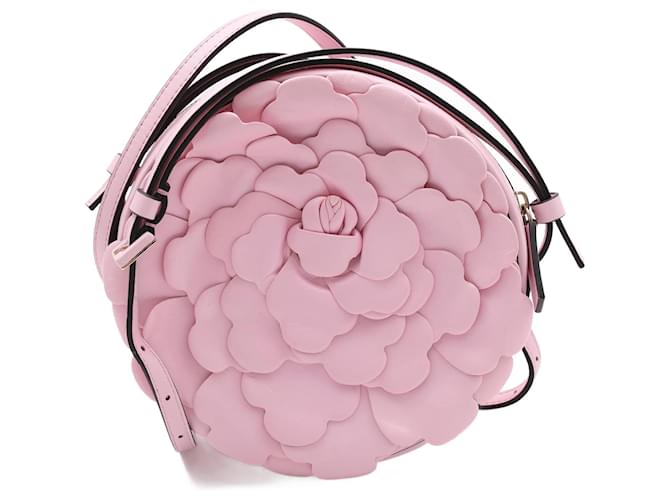 VALENTINO GARAVANI Atelier Round Petal-Effect Leather Cross-Body Bag - Light Pink  ref.1250358