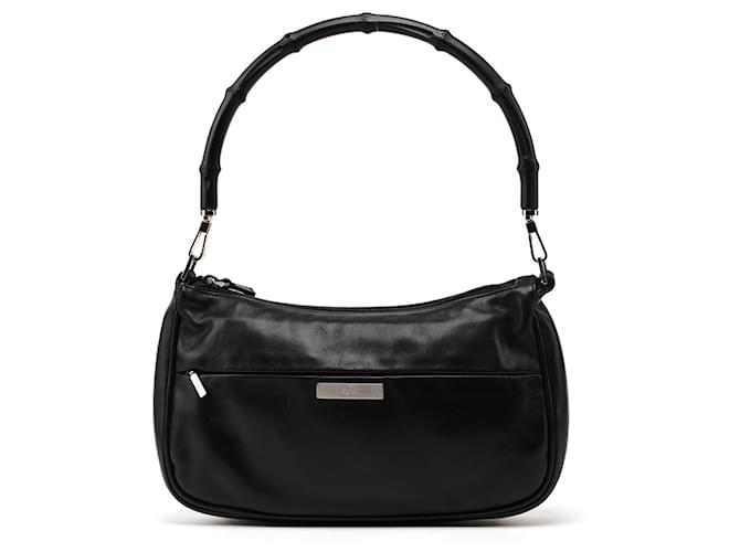 GUCCI Shoulder bags Leather Black Bamboo  ref.1250372