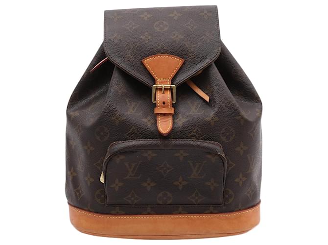 Louis Vuitton Montsouris MM Backpack Bag in Brown Cloth  ref.1250545