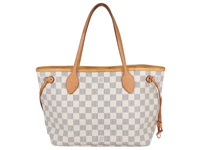 Louis Vuitton Neverfull PM tote Damier em Bege Couro  ref.1250627