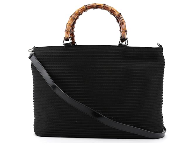 GUCCI Totes Patent leather Black Bamboo  ref.1250767