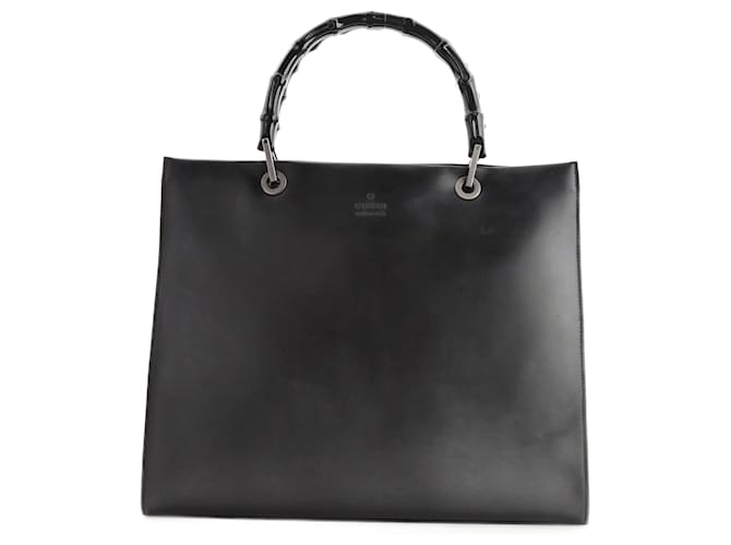 GUCCI Totes Leather Black Bamboo  ref.1250793