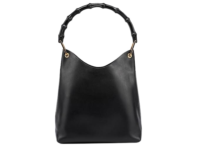 GUCCI Shoulder bags Leather Black Bamboo  ref.1250796