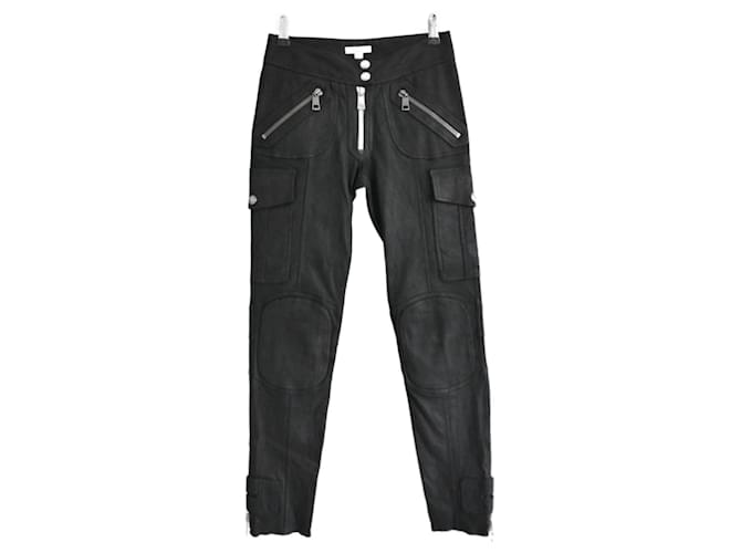 Pantaloni da moto in pelle nera Burberry Brit Nero  ref.1250810