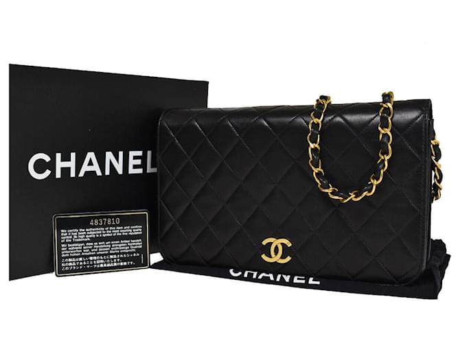 Chanel Full Flap Negro Cuero  ref.1250872