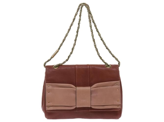 Chloé Bow Brown Leather  ref.1250991