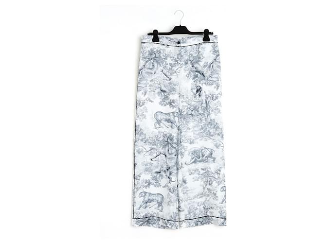 Christian Dior Pantaloni di seta stampati in bianco e nero Jouy Dior Chez Moi 2024 FR40  ref.1251021