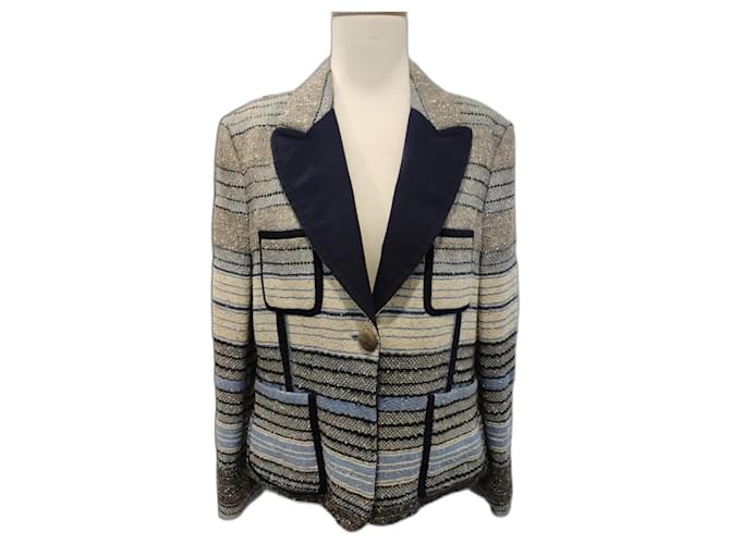 Louis Vuitton mid-season jacket size 40 Light blue Cotton  ref.1251026