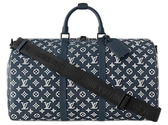 Louis Vuitton Lv keepall 50 leather blue  ref.1251031