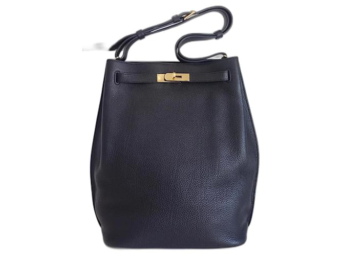 Hermès Hermes So Kelly black bag Leather  ref.1251049