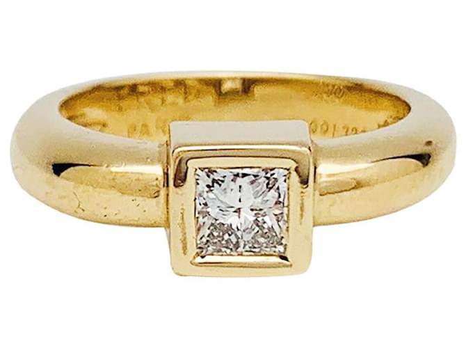 Solitaire Fred Paris princess diamond, Yellow gold.  ref.1251059