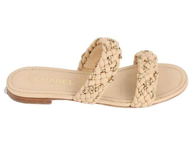 Chanel Sandali in pelle Beige