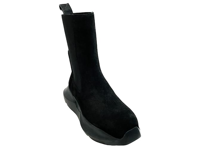 Autre Marque Rick Owens Black Suede Geth Beatle Booties  ref.1251230