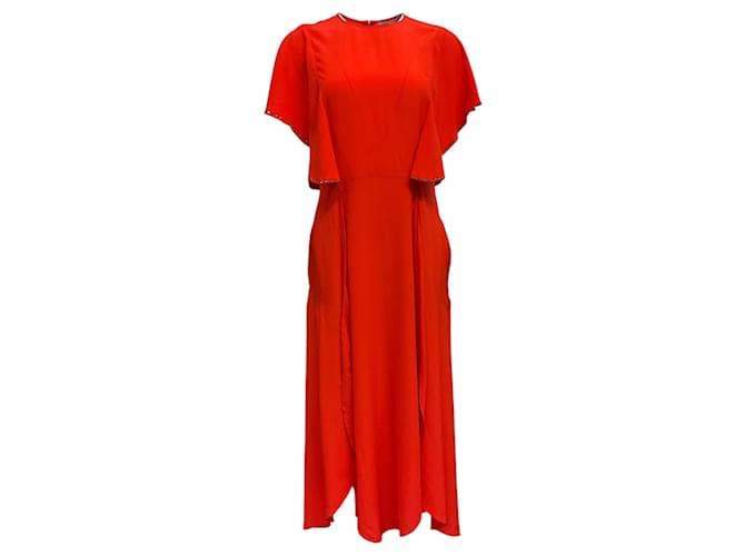 Autre Marque Stella McCartney Orange Silk Dress with Crystal Detail  ref.1251241