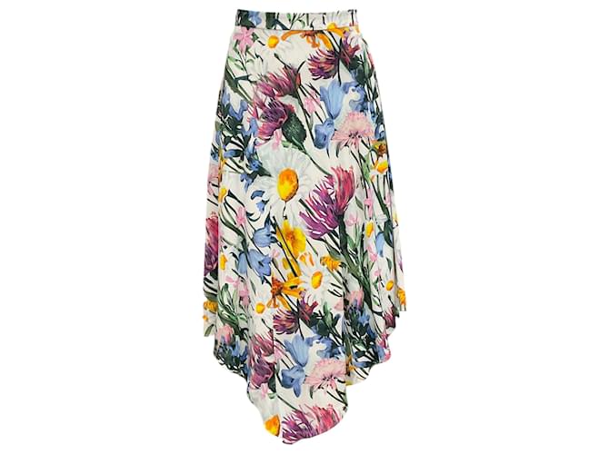 Autre Marque Stella McCartney White Multi Floral Print Skirt Multiple colors Viscose  ref.1251244