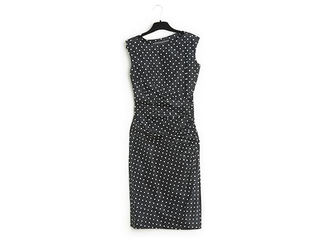 Balmain Haute couture SS2000 Black Polka Dot silk Dress FR34 FR36 Soie Noir  ref.1251270