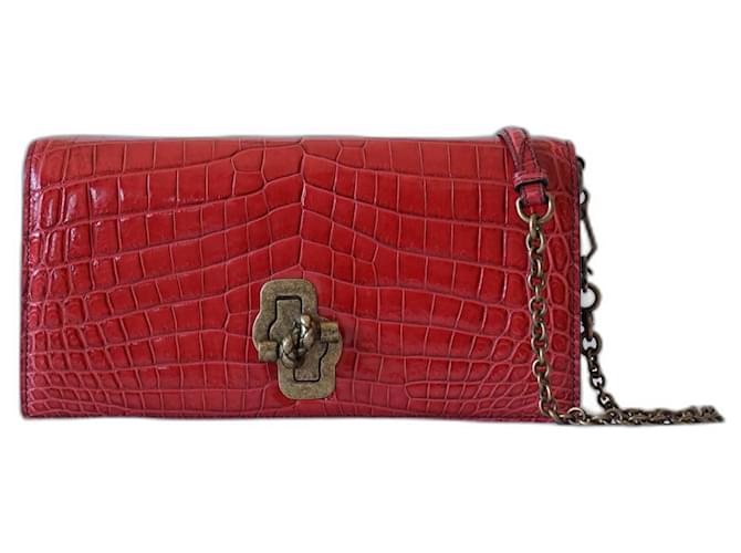 Bottega Veneta Handbags Red Exotic leather  ref.1251277