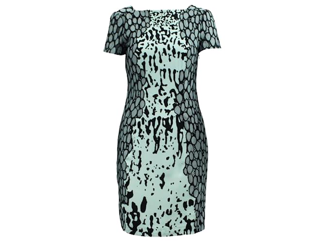 Diane Von Furstenberg Black and White Print Dress with Lace Decoration Cotton  ref.1251303