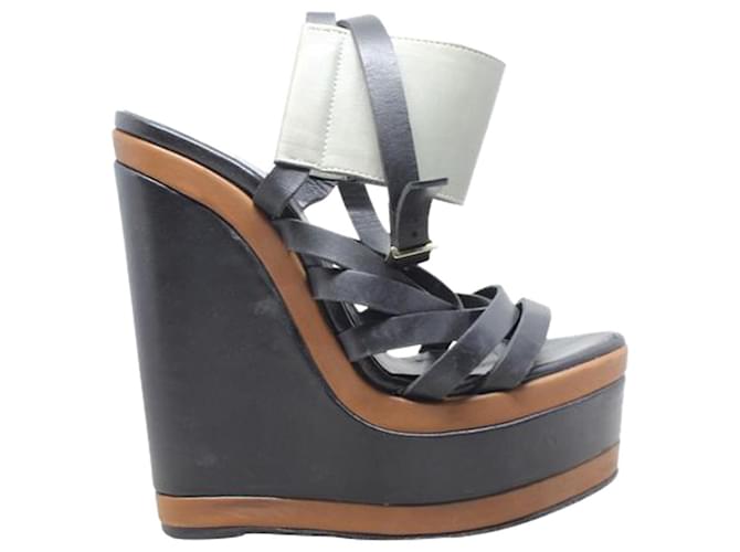 Pierre Hardy Ankle strap sandals Black Leather  ref.1251326