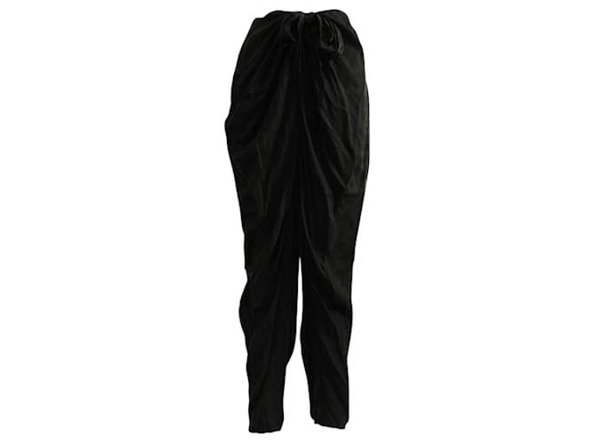 Tsumori Chisato Pantalones negros de seda de esmoquin Fibra de celulosa  ref.1251347