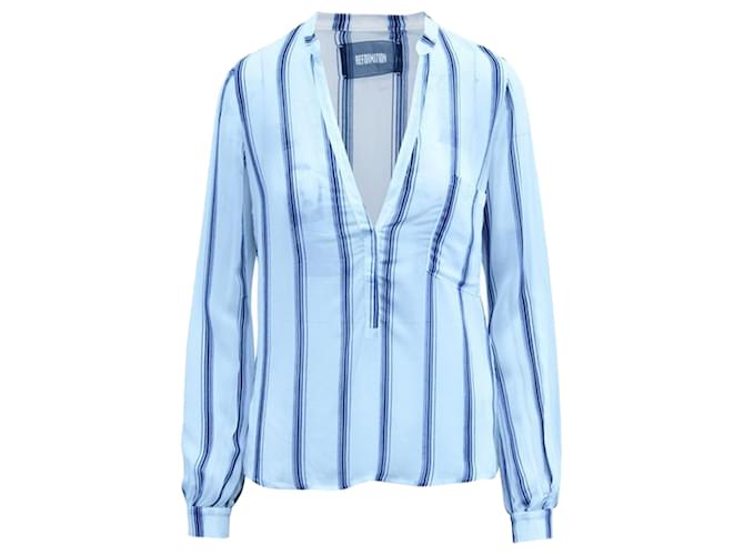 Reformation Blue and white striped shirt Multiple colors Polyester  ref.1251359