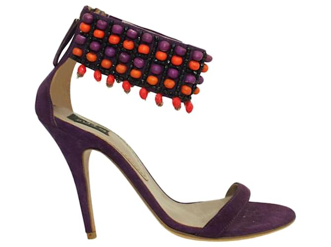 Etro Elegant Purple Heels with Embellishments Leather  ref.1251366