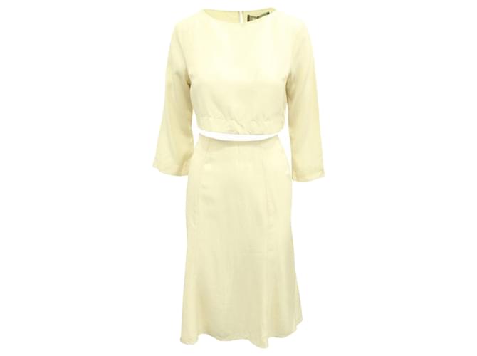 Reformation Cream Blouse and Skirt Set White Cotton  ref.1251372
