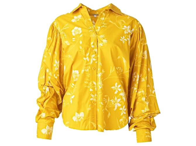 Autre Marque Camisa estampada Amarillo Algodón  ref.1251423