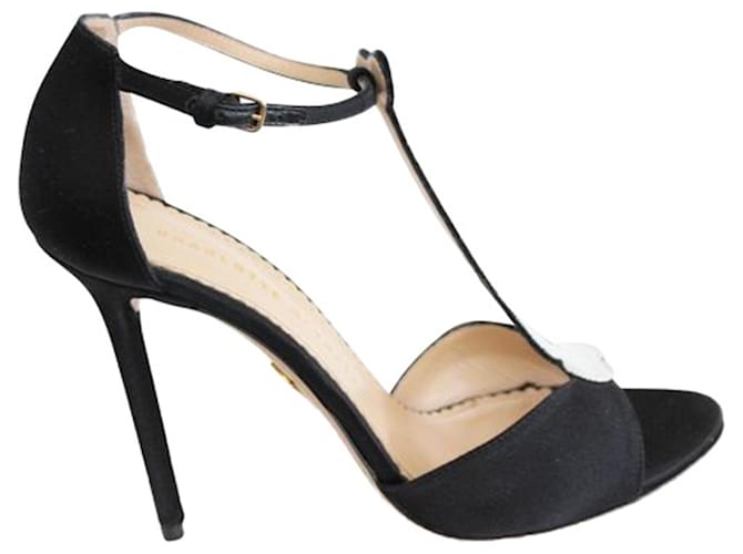 Charlotte Olympia Satin sandals Black  ref.1251531