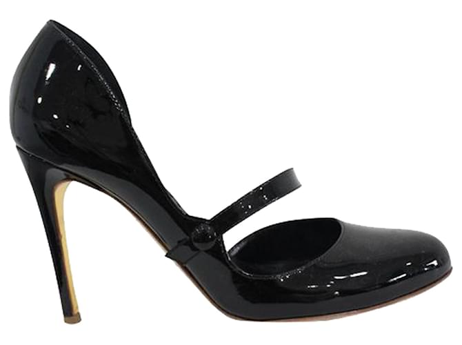 Rupert Sanderson Zapatos de salón de charol con punta redonda Negro Cuero  ref.1251581