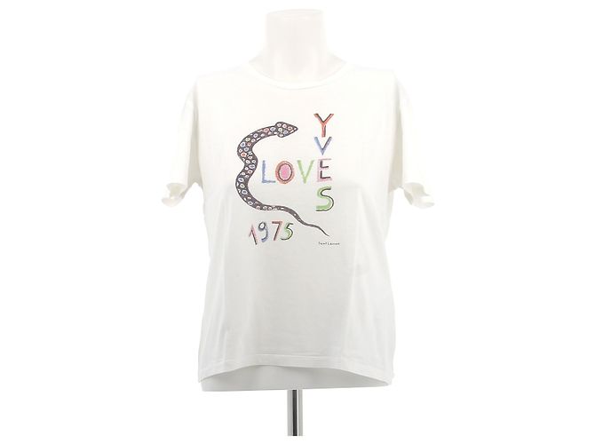Top Saint Laurent T.International XS Algodón Blanco