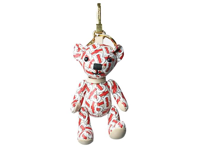 Burberry Roter Teddy-Taschenanhänger mit Monogramm  ref.1251666